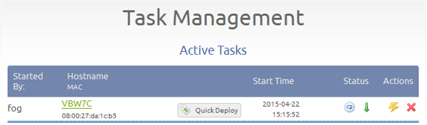 Fog Host Management Active Tasks