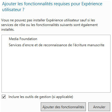 Windows Server 2012 R2 - Prérequis pour Expérience utilisateur