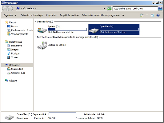 Windows Server 2008 R2 - Ordinateur - Disques durs