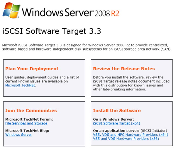 Serveur SAN iSCSI SoftWare Target 3.3
