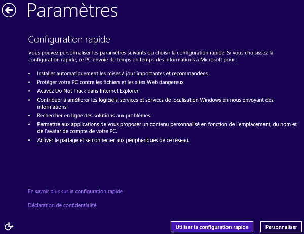 Windows 8 - Paramètres (1)