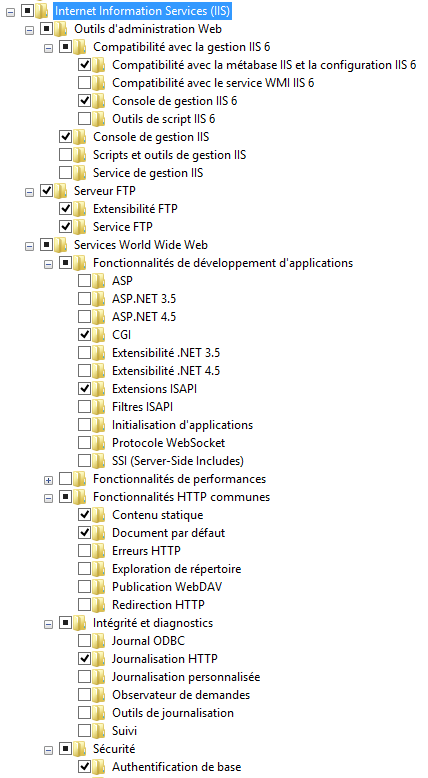 Windows 8 - Composants IIS 8