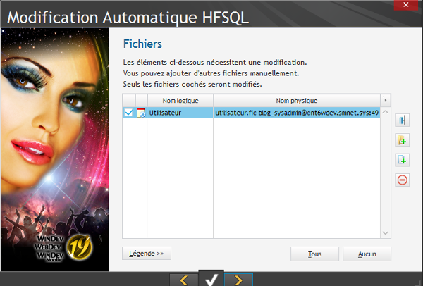 Modification automatique HFSQL 3